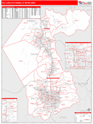 Salt Lake City Metro Area Digital Map Red Line Style